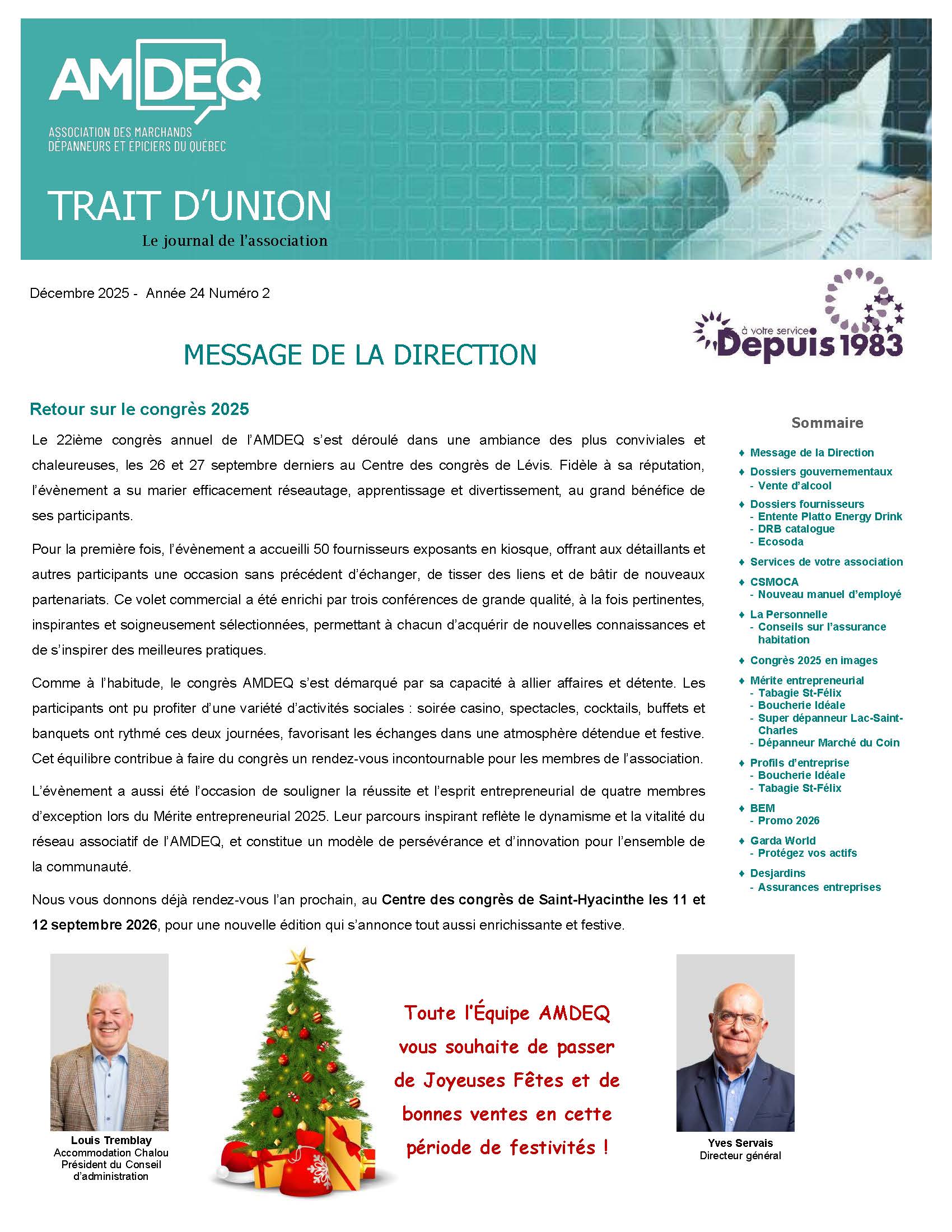 Trait d'Union - édition décembre 2025